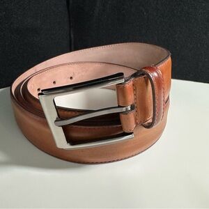 Magnanni Toffee Leather Belt – Made in Spain, Gunmetal Buckle, Size 42 Gorgeous!